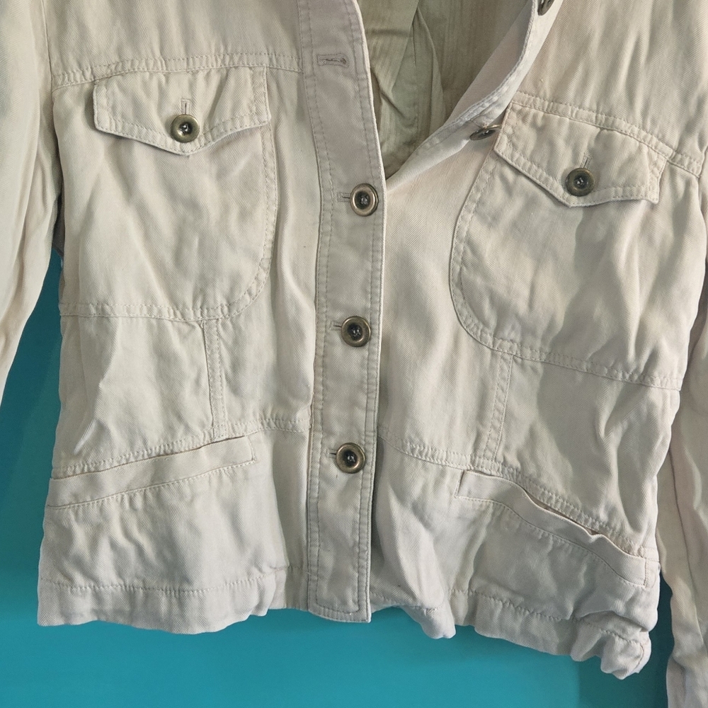 Vintage Womens Jacket Express Design Studio Button Down Beige Large - Picture 5 of 14